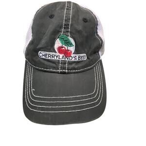 Cherryland’s Best Embroidered Adjustable Hat Wisconsin Made Black White Mash Hat